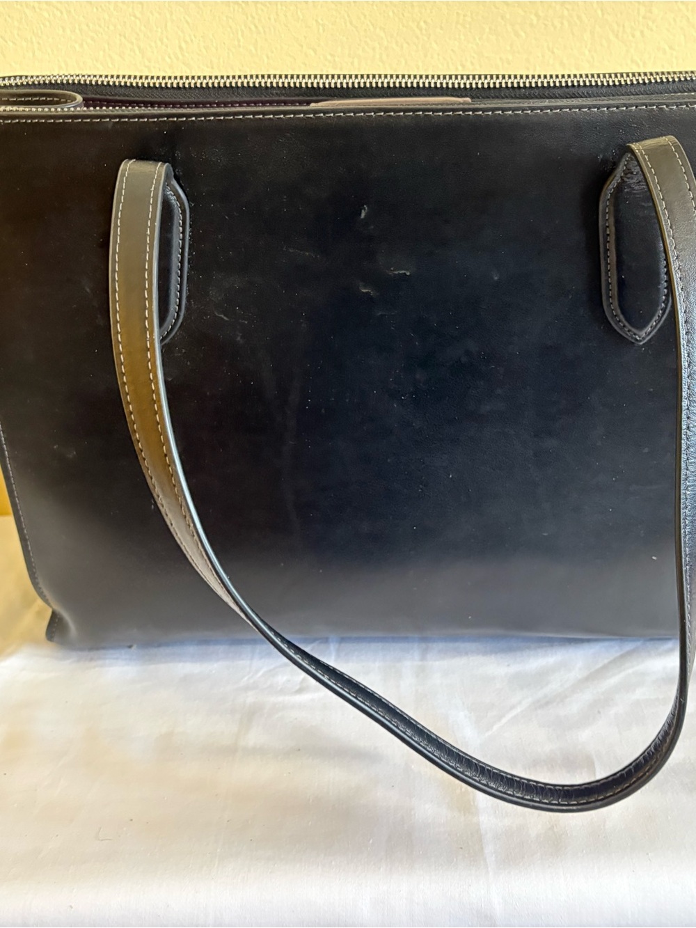 Coach Black Leather Laptop Tote Work Bag EUC - Picture 2 of 7